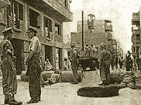 Major Shaw and Capt Tuke at a Fusilier check point